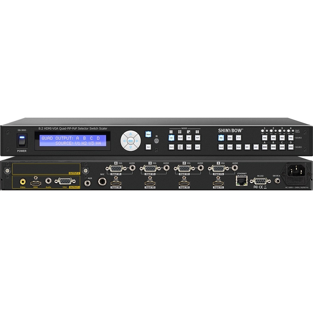Bộ Scaler Quad-PiP-PoP 8x2 HDMI-VGA SB-3693