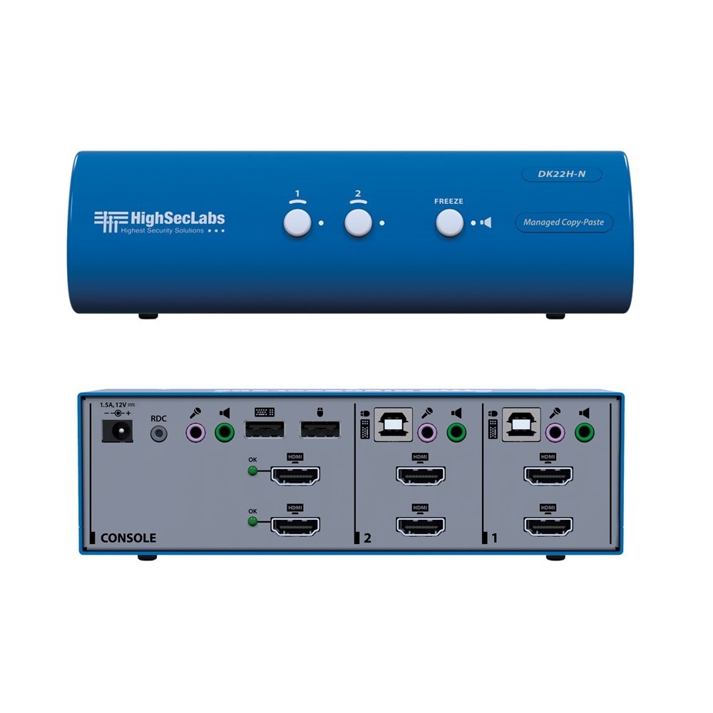HighSecLabs 2-Port 4K30 UHD HDMI KVM Switch DK22H-N